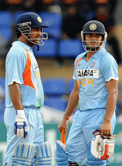 Once again Suresh Raina and Mahendra Singh Dhoni built on Kohli's efforts added 143 rusn in 23.3 overs for 4th wicket.