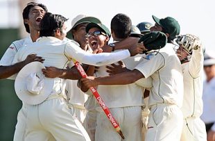 Bangladesh celebrate only their second win in Tests after beating West Indies by 95 runs in Kingstown