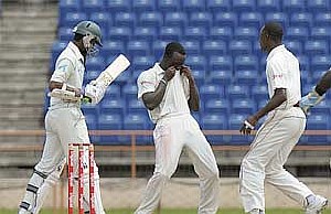 Man of the day Kemar Roach took six-wicket.