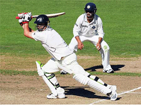 Jesse Ryder unbeaten 137 of New Zealand bats during day one of the second test match between New Zealand and India at McLean, Napier