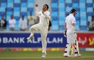 Saeed Ajmal's 10 wicket match figures played a vital role in Pakistan beating England by 10 wickets to take a 1-0 lead in the three Test match series.